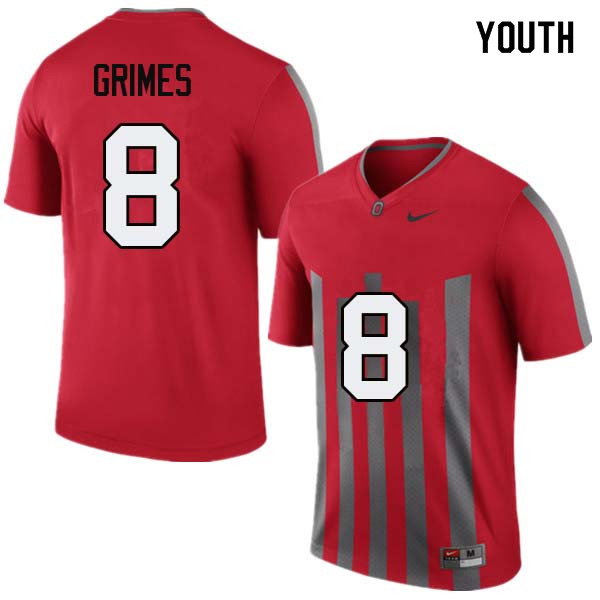 Ohio State Buckeyes Trevon Grimes Youth #8 Throwback Authentic Stitched College Football Jersey